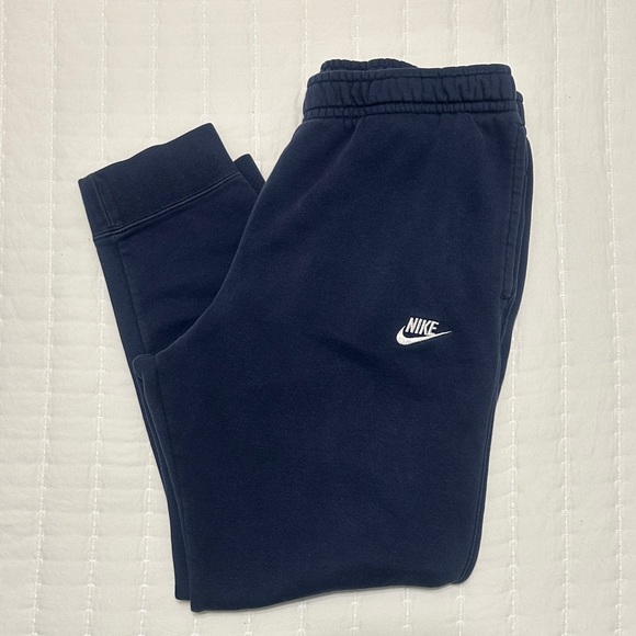 Nike Other - Nike Club Fleece Joggers Sportswear Sweat Pants Navy Blue White Logo Mens Large